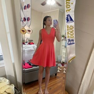coral lulus skater dress